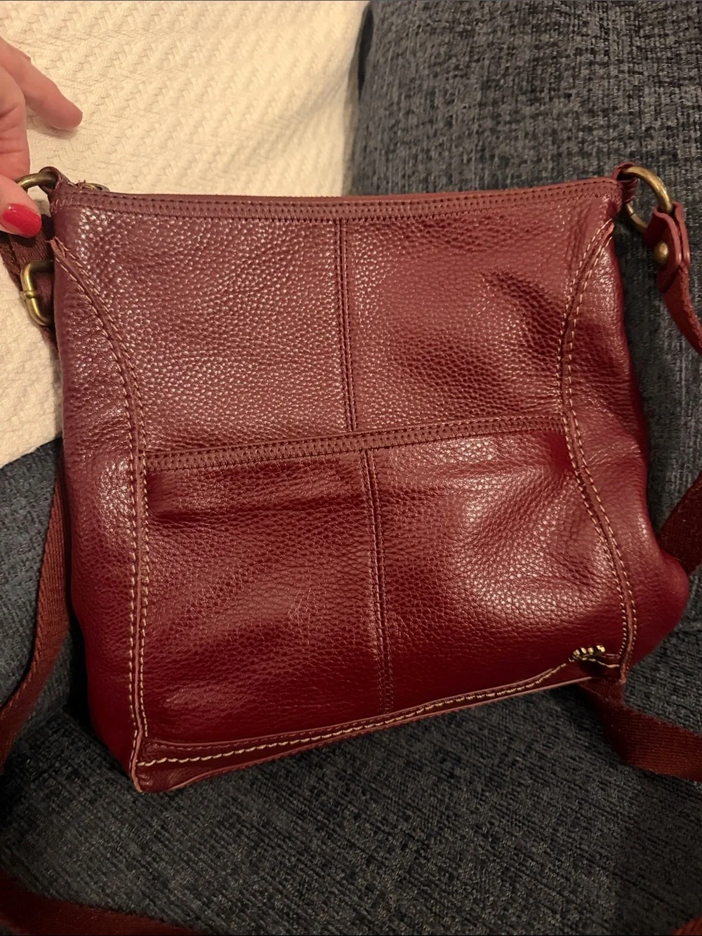 The Sak Leather Crossbody Bag in Burgundy